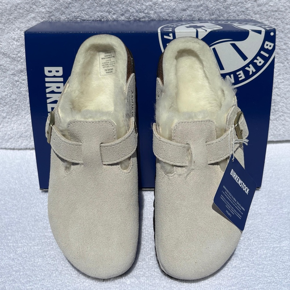 Birkenstock Boston VL / Shearling - Antique White